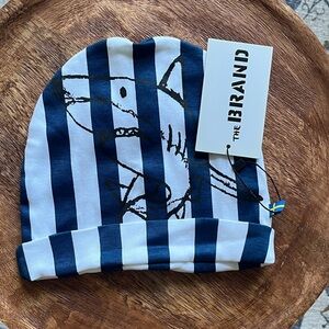 Nautical Striped Kids Beanie with Shark Design